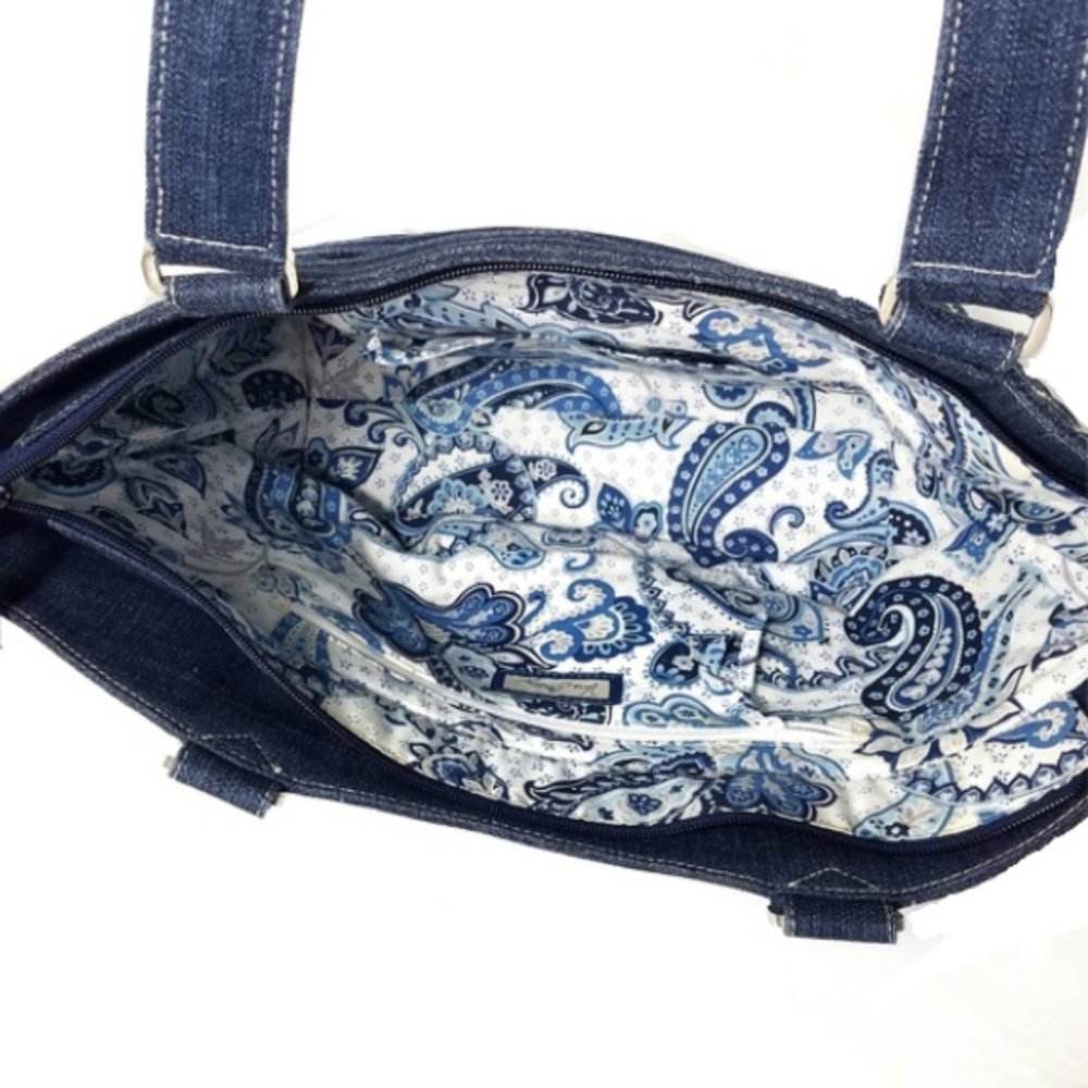 Vera Bradley Quilted Blue Denim Shoulder Bag - Picture 5 of 8